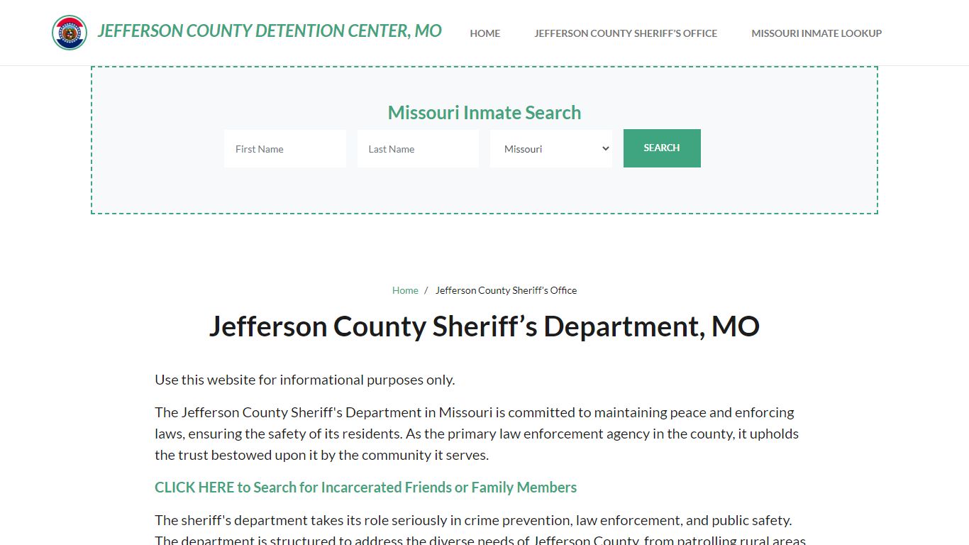 Jefferson County Sheriff Department, MO Arrests, Warrant Lookup